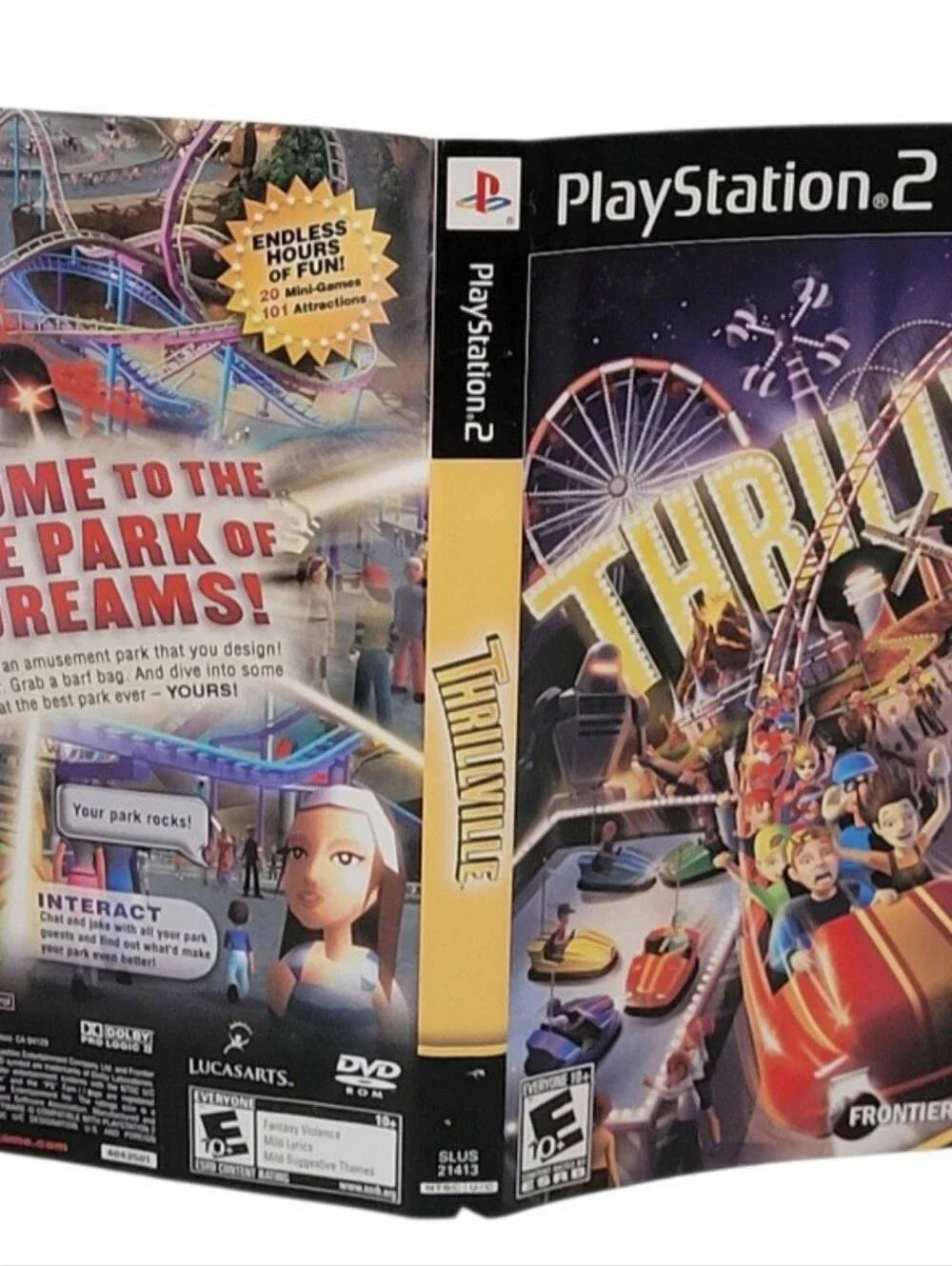 ARTWORK ONLY Thrillville (PlayStation 2 PS2) Simulation Game [NO GAME/NO CASE].